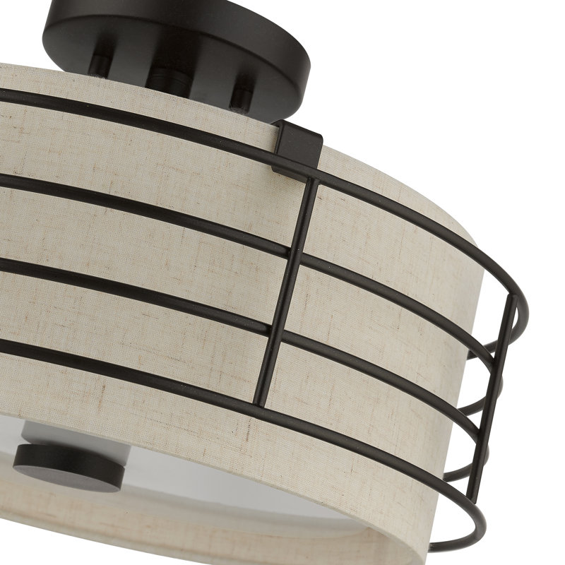 Maricruz Fabric Semi Flush Mount, Bronze