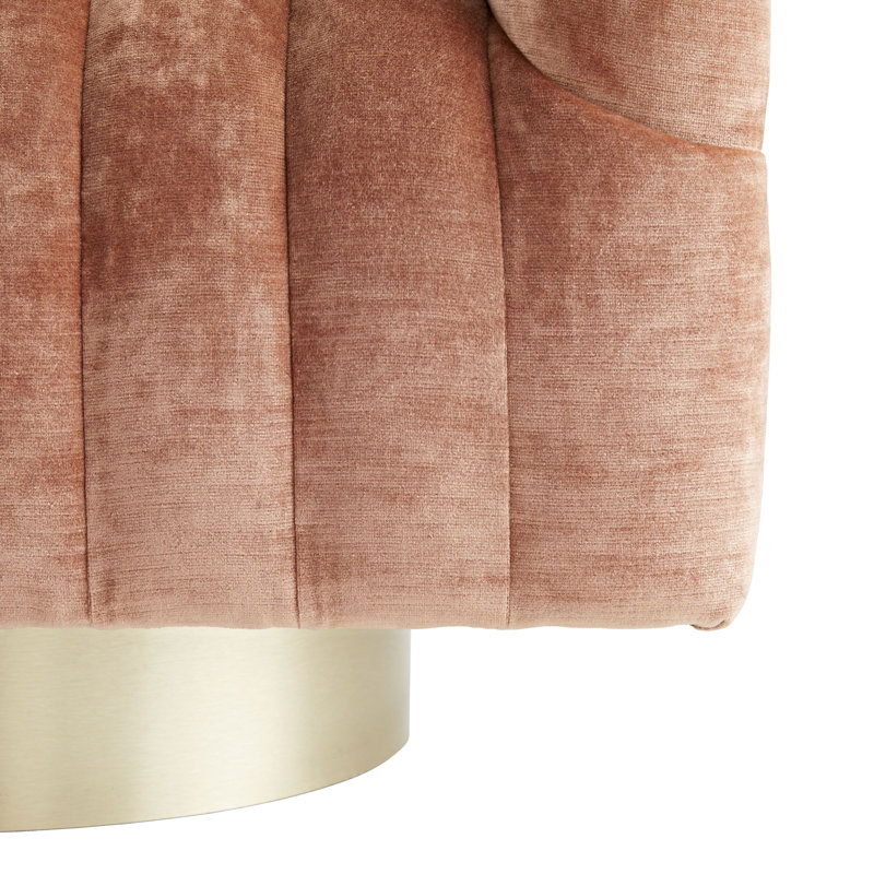 Springsteen Swivel Barrel Chair, Dusty Rose Velvet
