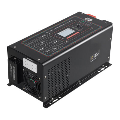 Chargeur onduleur à onde sinusoïdale pure, 1200W, onduleur DC 12V à AC 120V avec écran LCD, télécommande, basse fréquence, pour camping-car RV, compatible avec les batteries au Lithium 12V LiFePO4