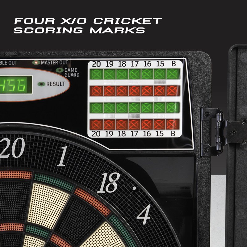 Black Electronic Dartboard with Cabinet and LED Display
