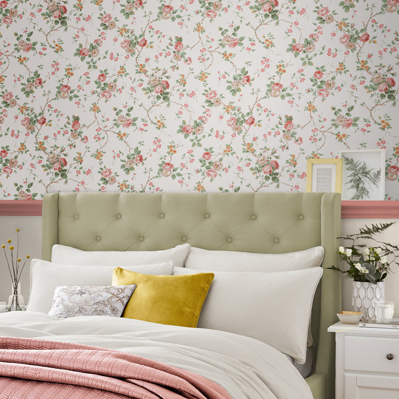 Laura Ashley Mountney Garden Antique Pink Removable Wallpaper