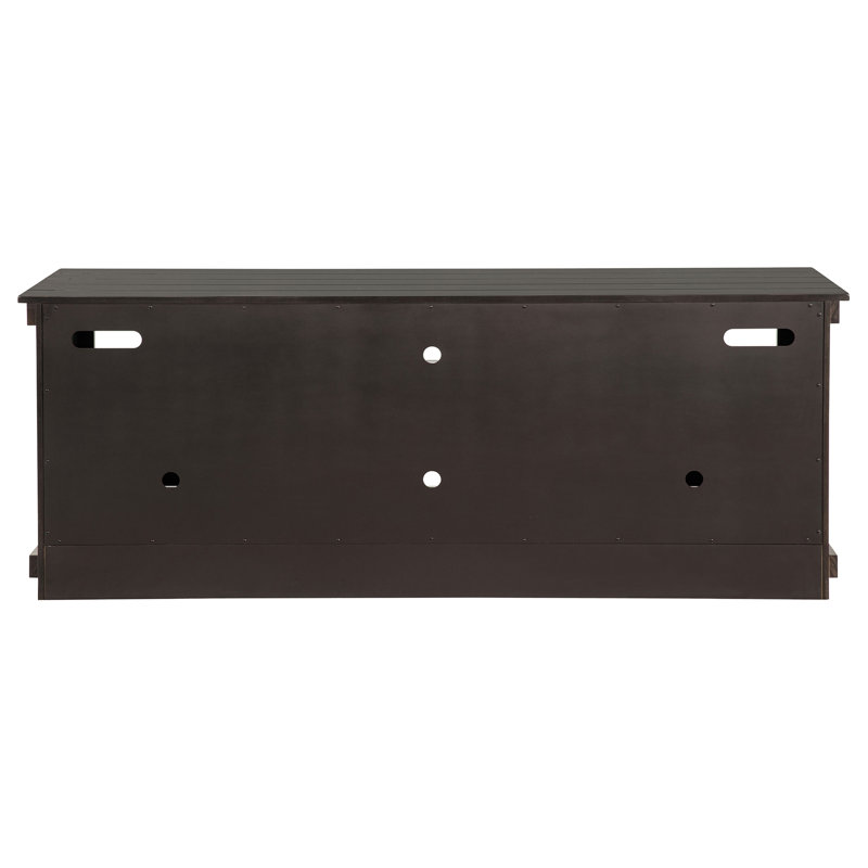 Meuble télé Castleton, 27" H x 16.25" W x 70" D, Distressed Brown