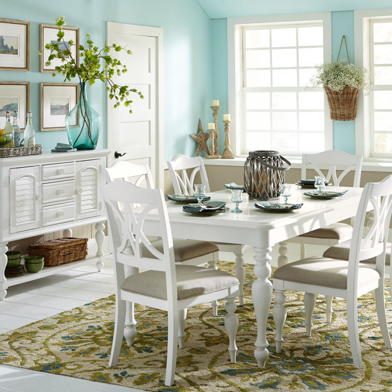 Alvy 4 Person Dining Table Set w/ 12" Removable Leaf, 5 Pieces: Table, 4 Chairs