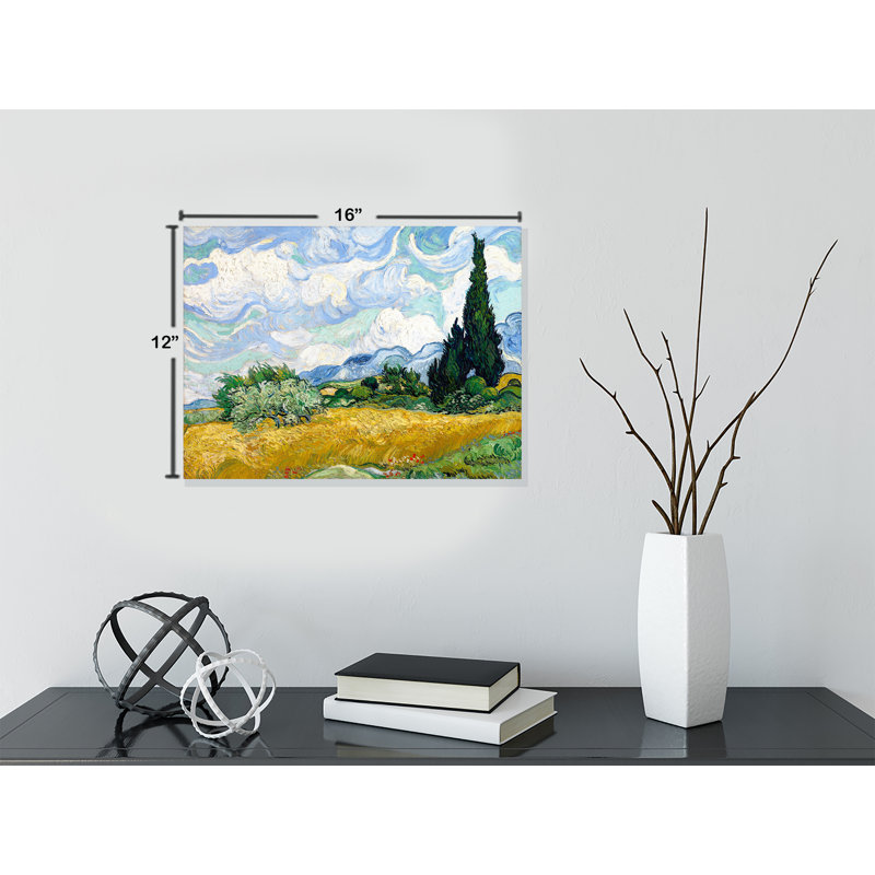 « Champ de blé » par Vincent Van Gogh, reproduction d'art sur toile tendue, H 12 po x l 16 po x P 1,5 po