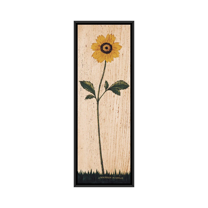 Tournesol - reproduction d'art murale encadrée, H 48 po x l 16 po, Reproduction encadrée sans passe-partout, Noir