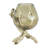 Dyna Decorative Candle Holder, Branch Base, Aluminum, Gold Glass 10 Inch