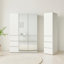 Armoire-penderie mince en bois avec miroir