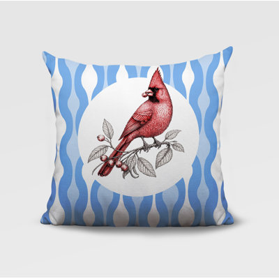 Oreiller réversible intérieur / extérieur Red Cardinal