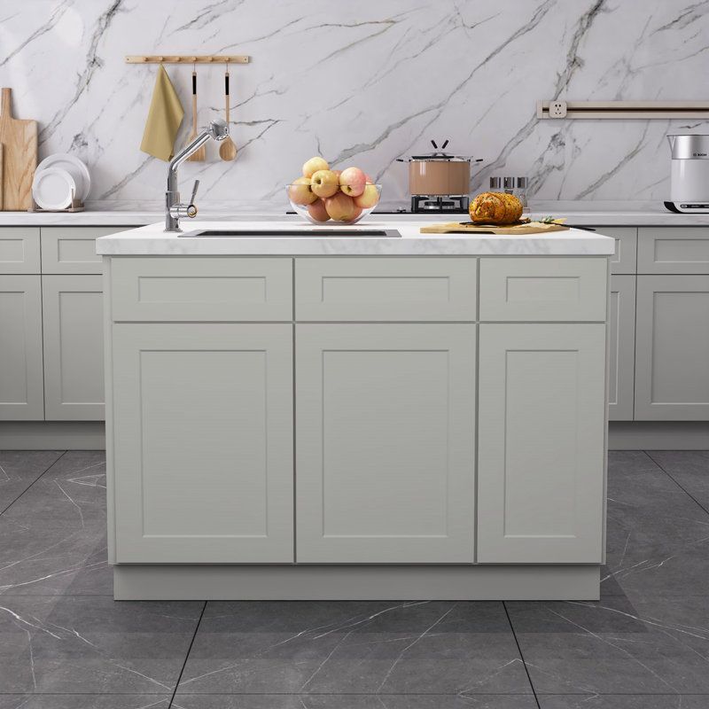 Armoire de base de lavabo avec tablette 36 po x l 24 po x P 24 po x H 34,5 po Shaker Dove