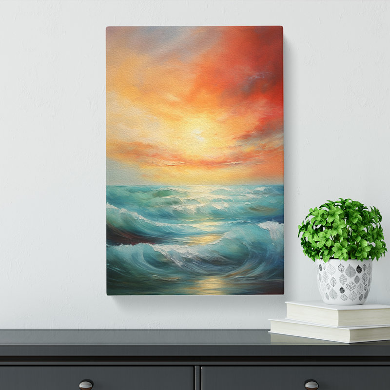 Seascape Abstract Art - Wrapped Canvas, 76cm H x 50cm W x 3cm D
