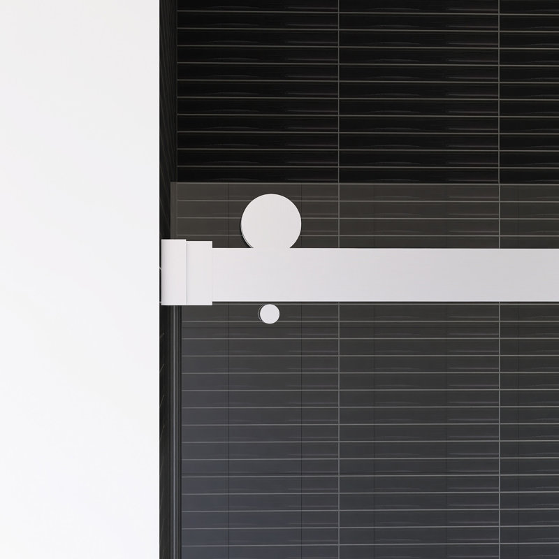 Porte de douche coulissante sans cadre l 55 po x l 59 po x H 72 po, Nickel