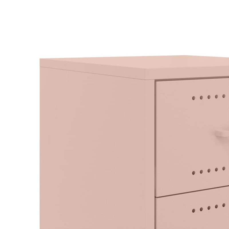 Aneyah 36cm W Steel Bedside Table, Pink
