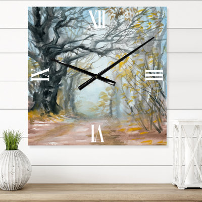 Horloge murale Autumn Misty Forest