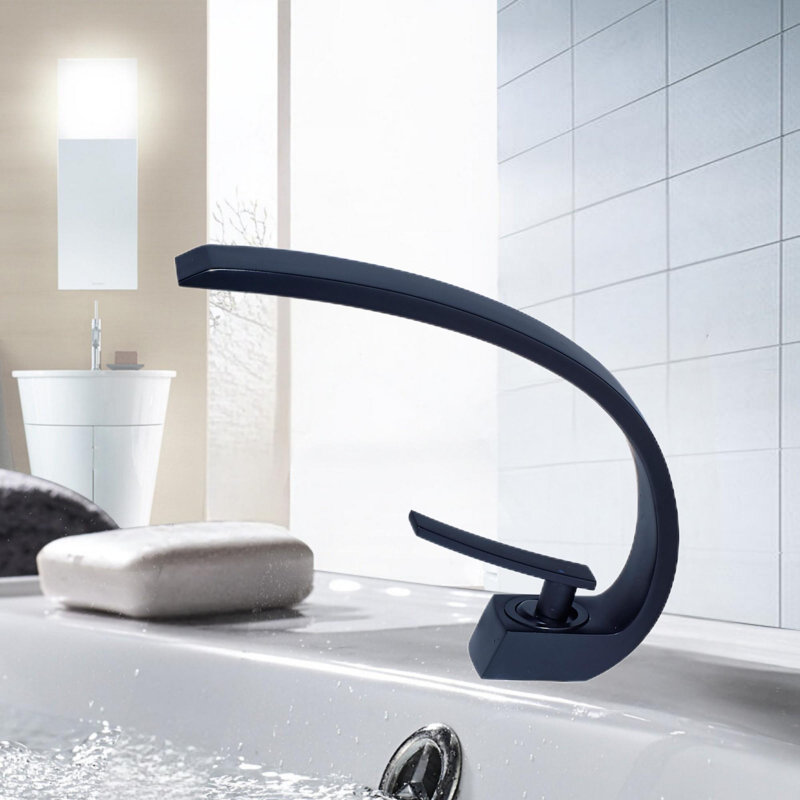 Single Hole Bathroom Faucet, Modern Single Handle Vanity Basin Faucet, Matte Black