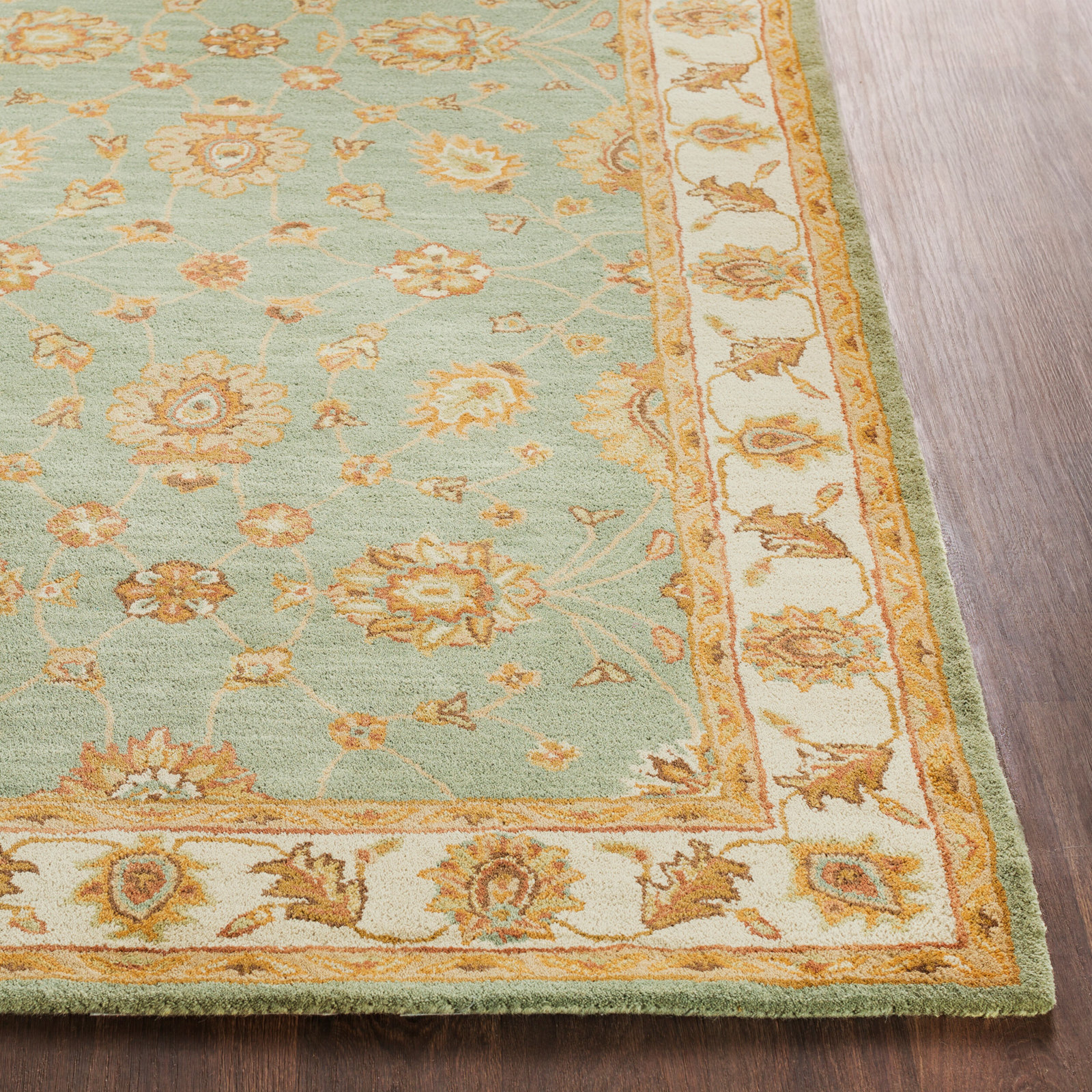 Southshore Green Hand-Woven Oriental Wool Rug, Runner 2'3" x 10'