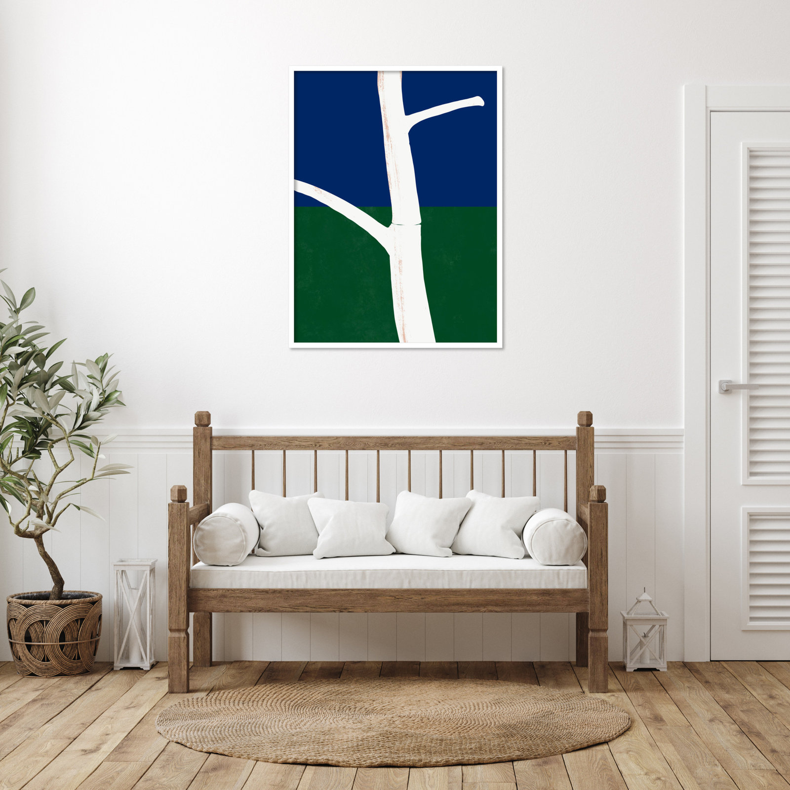 White Bark Print by Little Dean, Black Framed, 41" H x 31" W
