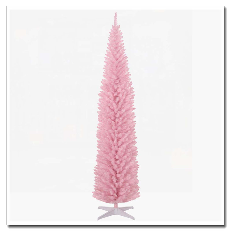 Arbre de Noël artificiel rose 8 pi, Rose