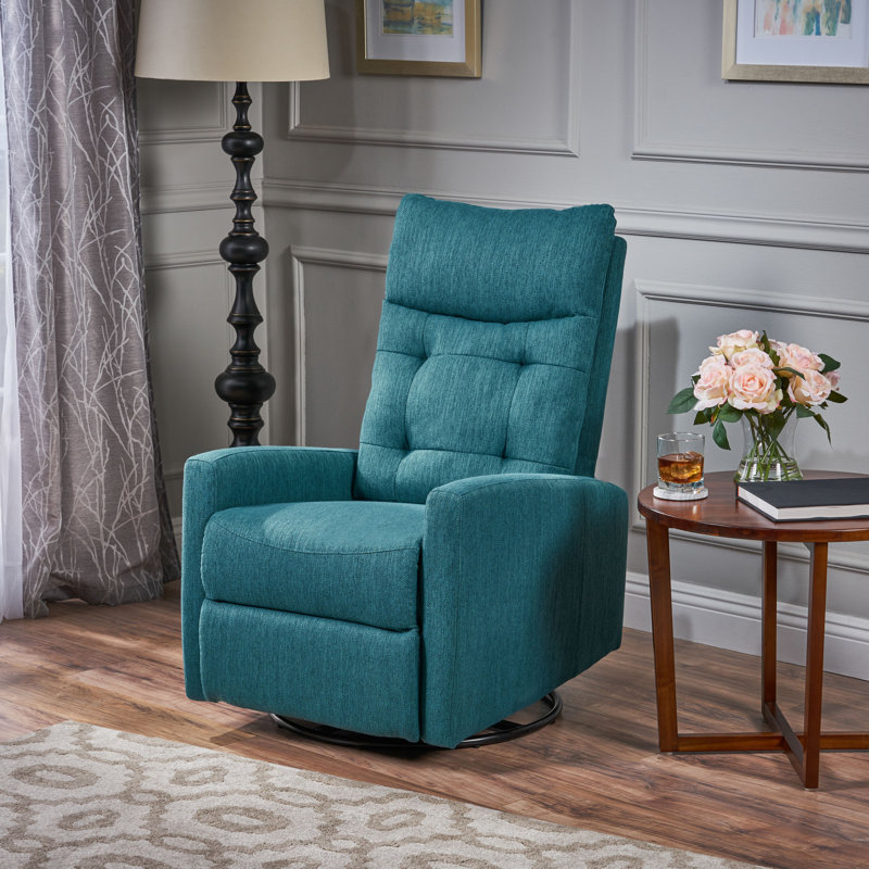 Goodrow Upholstered Recliner, Teal