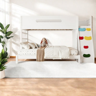 Lits de rangement simple TG au-dessus de grand lit double, lit en bois aggloméré moderne pour maison familiale