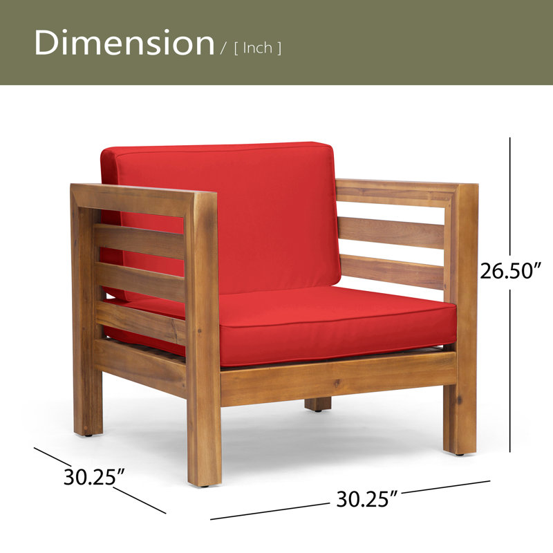 CHAISE CLUB, Naturel, Rouge