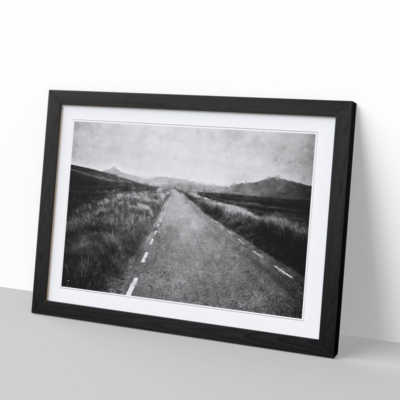 The Open Road Vol.2 - Picture Frame Graphic Art, 27cm H x 36cm W x 2cm D, Black Framed