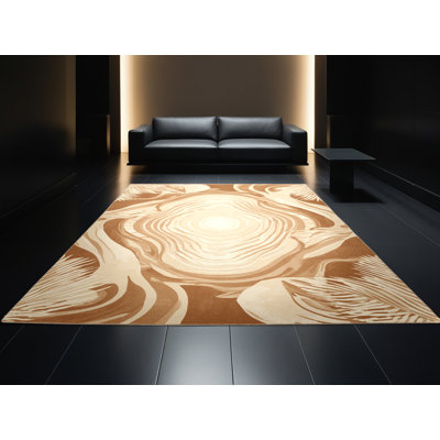 Tapis beige délavé à la machine Pacchiana