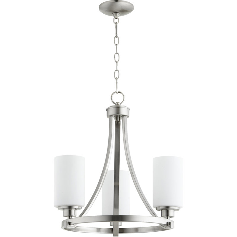 Lustre en roue de chariot à 3 lumières Radita, Nickel satiné