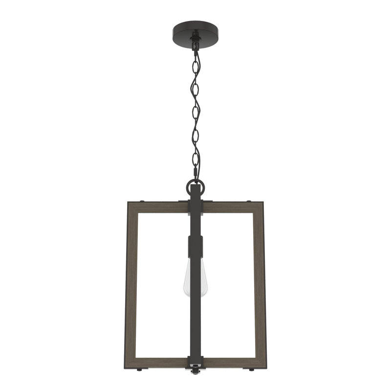 Woodburn 1 - Light Single Geometric Pendant, Noble Bronze