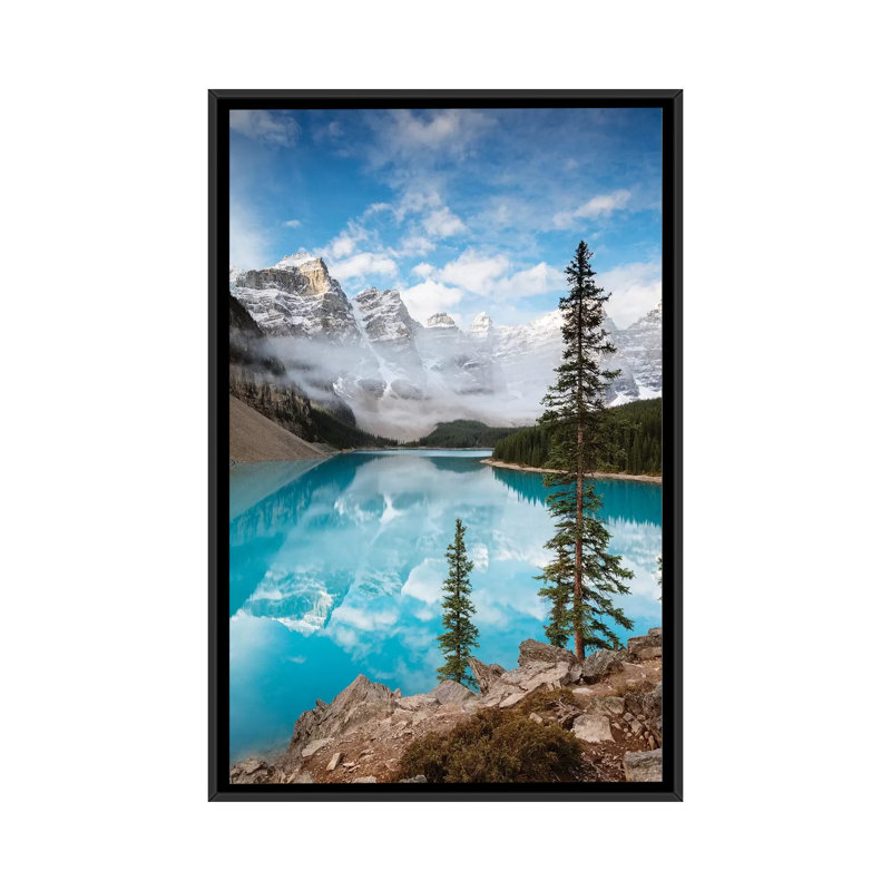 «moraine lake, H 60 po x l 40po x P 1,5 po, Toile avec cadre noir