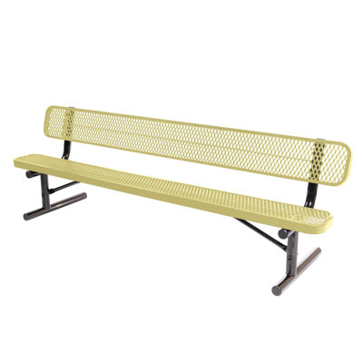 Banc revêtu d'extérieur, rouge, déployé, 8 pi, avec dossier COATOUTOUT