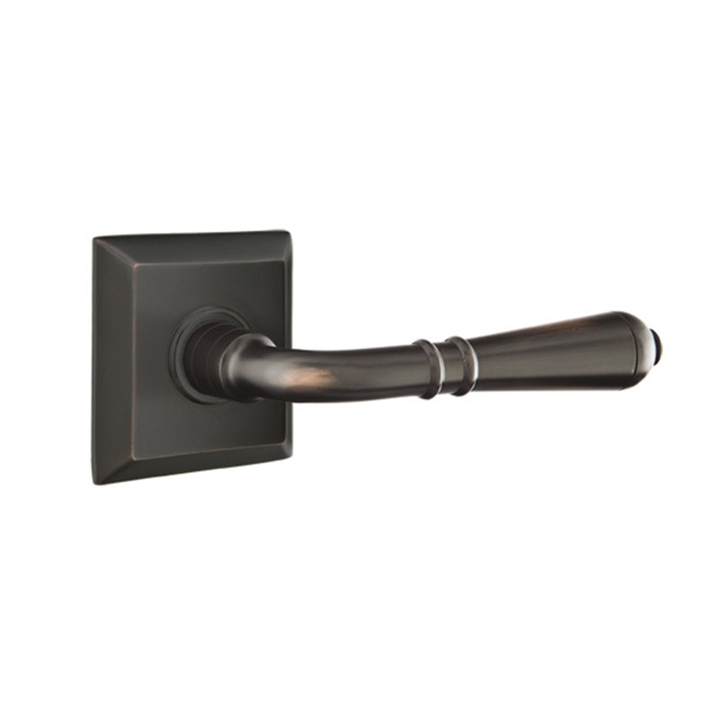 Levier de porte avec rosette Turino, Gauche, Bronze huilé