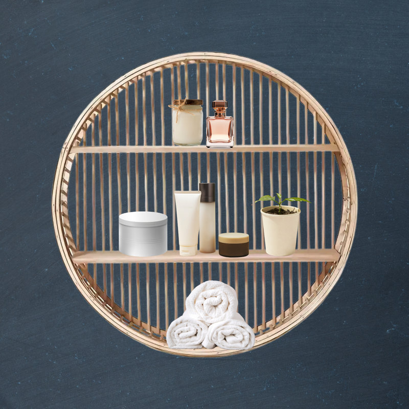 Ameia 3 Piece Circle Bamboo Floating Shelf
