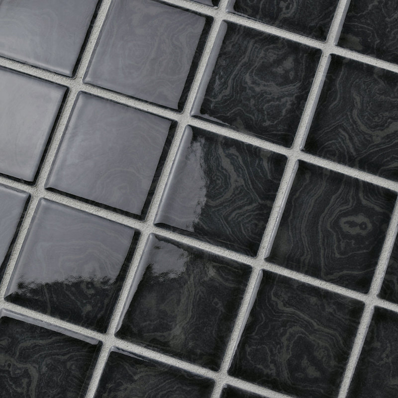 Resort 2" x 2" Porcelain Grid Mosaic Tile, Black