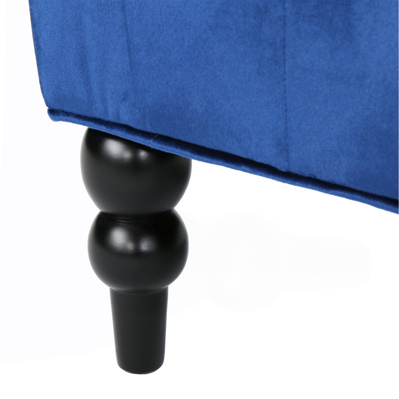 Causeuse, Navy Blue Velvet