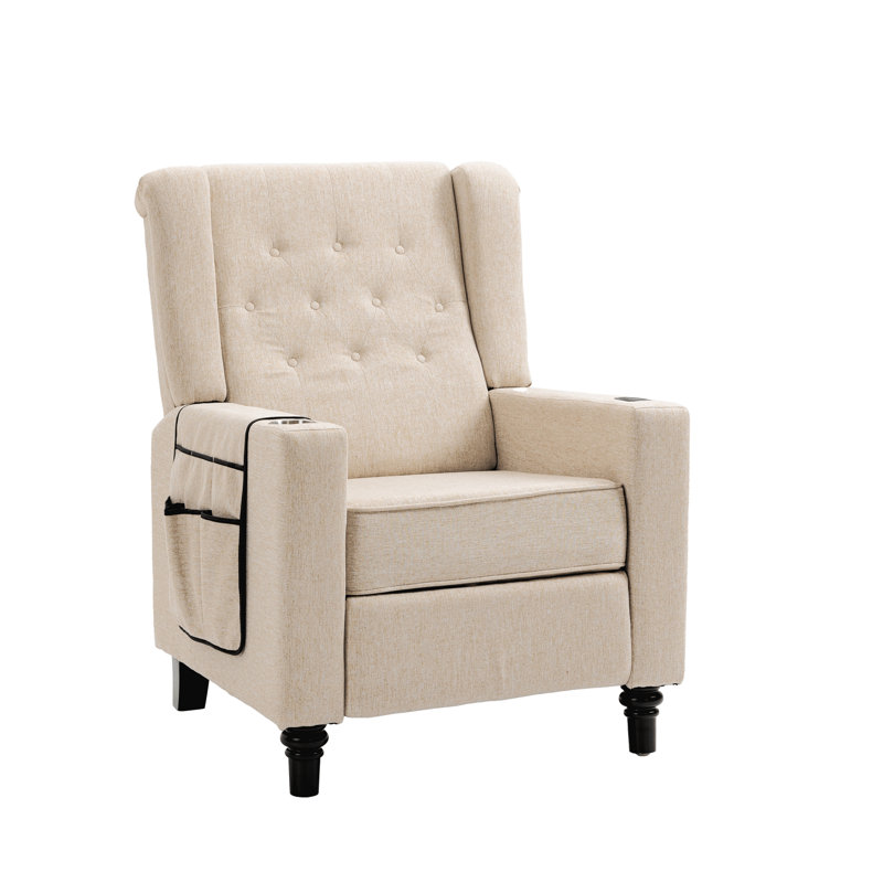 Polcari Upholstered Armchair, Khaki Linen