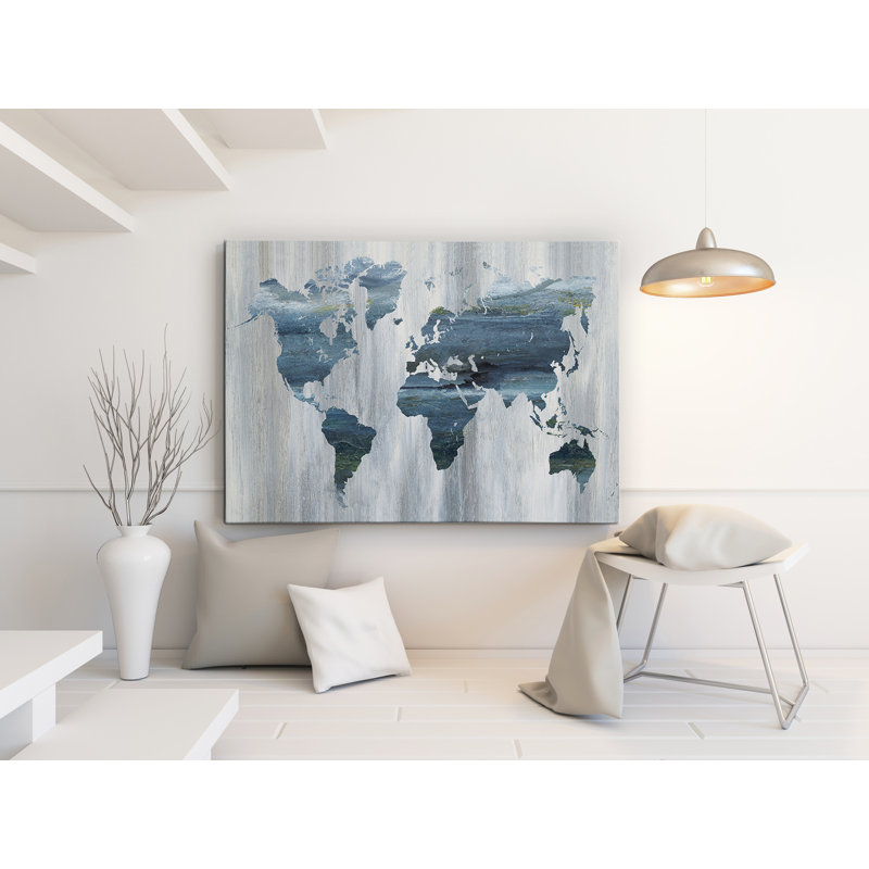 « texture monde map », impression sur toile, H 36 po x l 48 po x P 1,5 po
