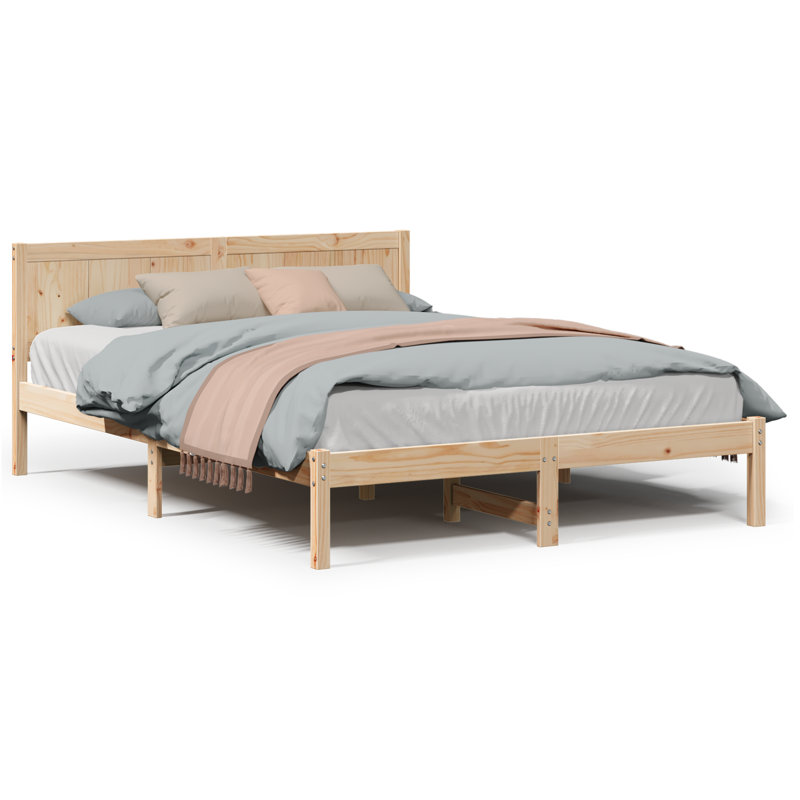 Solid Wood Bed Frame, Kingsize (5'), Natural