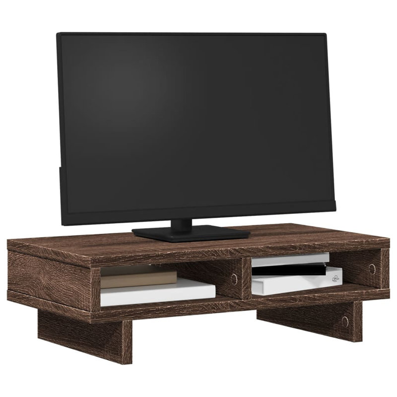 Balzarotti Manufactured Wood Monitor Stand, Black, 15cm H x 50cm W x 27cm D