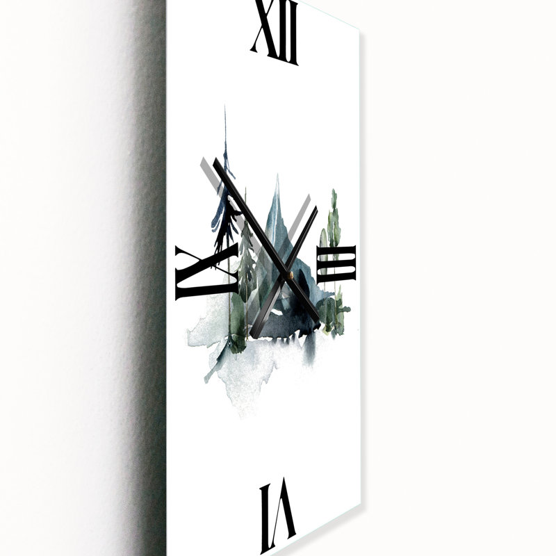 Horloge murale Minimalistic Winter Mountains and Fir Forest II, Petit