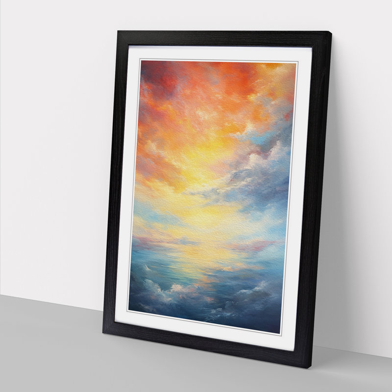 Single Picture Frame Print on Wood, 46cm H x 34cm W, Black Framed