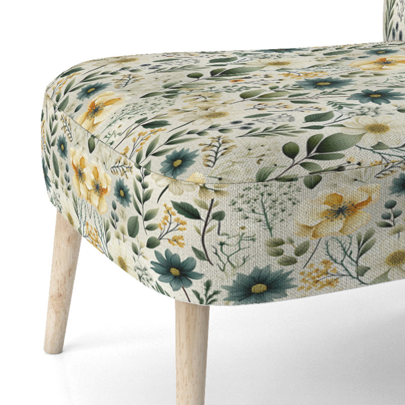 Chaise d'appoint rembourrée bohémienne et éclectique Botanical Wanderlust