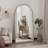 Iron Arch Retro Full Length Mirror With Supporting Feet, For Living Room, Bedroom (Silver)-1422972479