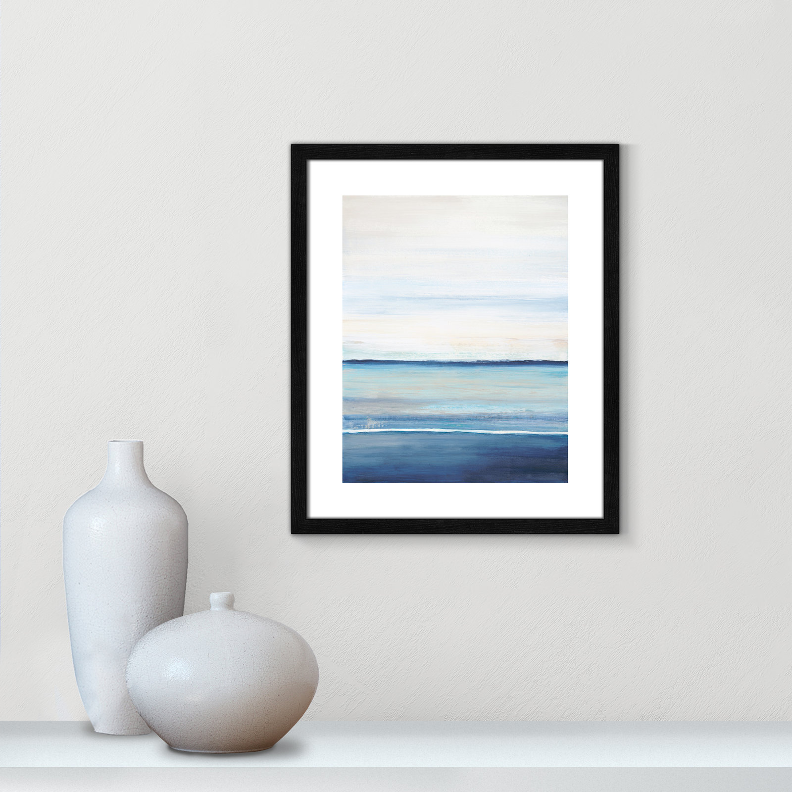 Distant Whispers by Filippo Ioco - Painting Print, Black Wood Framed Paper, 19" H x 16" W x 0.75" D