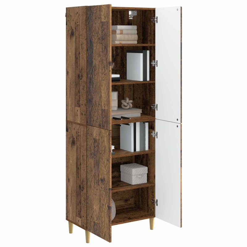 4 -Door 4 Storage Cabinet, Old Wood