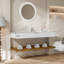 Meuble-lavabo flottant mural 48 po avec lavabo en acrylique et tablette ouverte - finition naturelle ou noyer-245283353-245283355