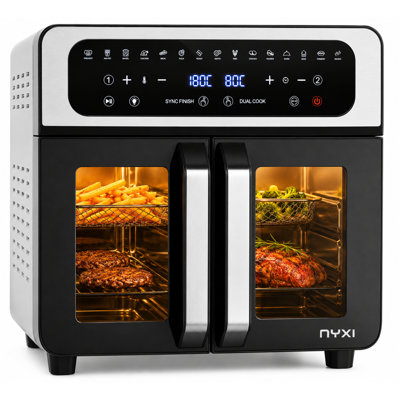 Nyxi Air Fryer Oven 20L with Dual French Glass Doors, Digital Control and 13 Cooking Modes