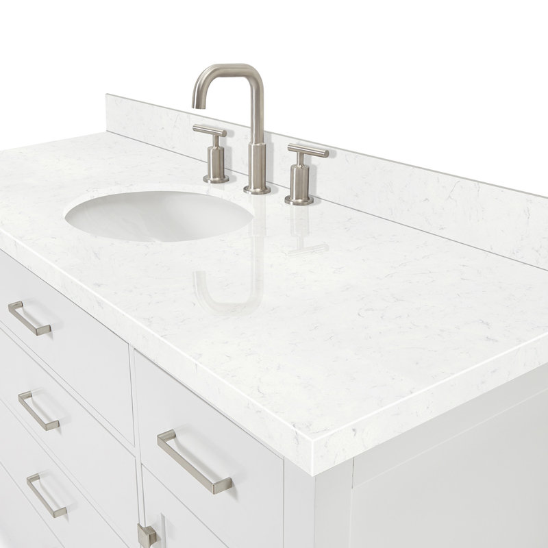 3_ARIEL Bristol 60 Single Sink Bathroom Vanity with Carrara White Quartz, White, 42"