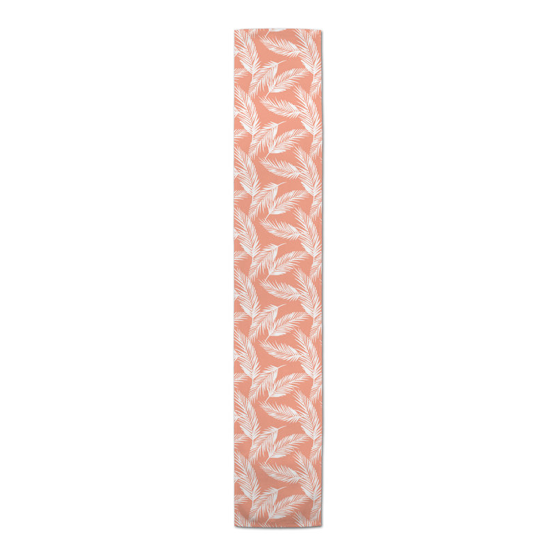 Akeylah Rectangle Floral Polyester Table Runner, 72" x 16", Coral