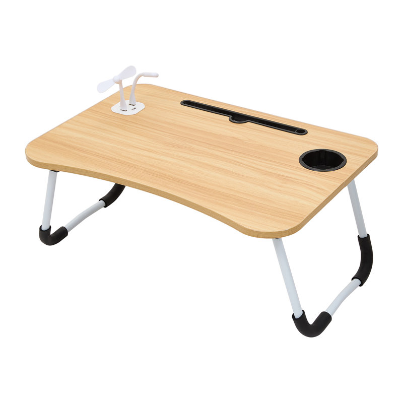Foldable Modular Iron Computer Desk, Brown
