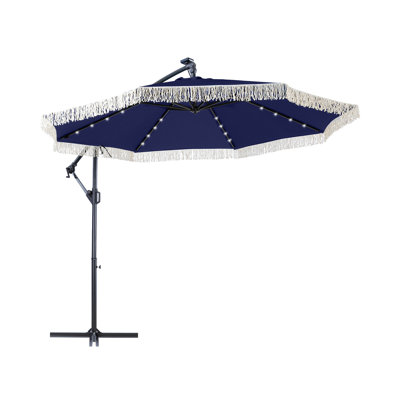 10 Ft. Lighted Cantilever Umbrella With Crank Lift